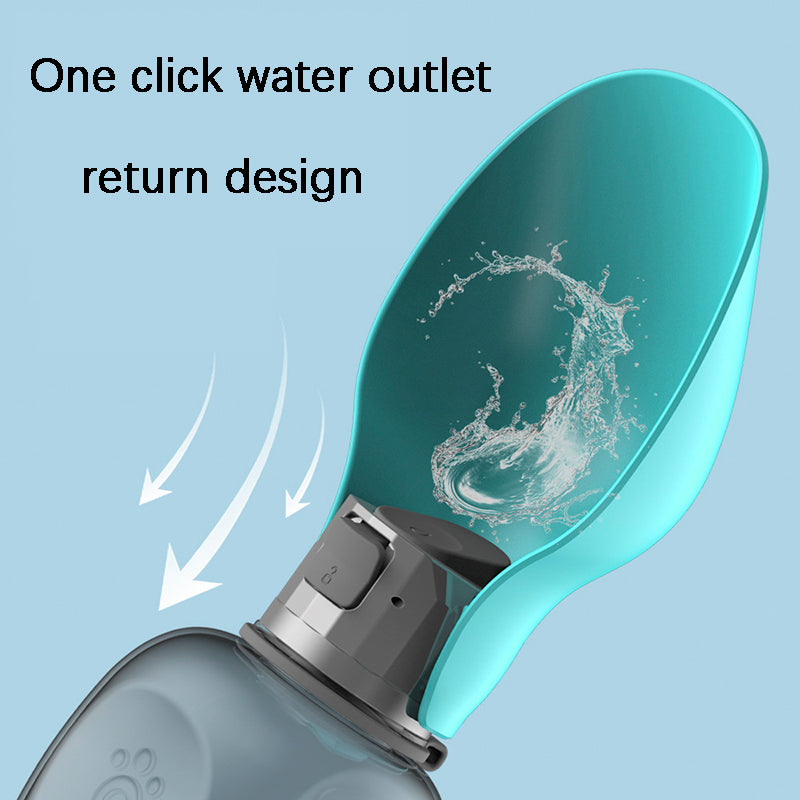 800ml Dogs Water Bottle - Portable High Capacity Leakproof Pet Foldable Drinking Bowl