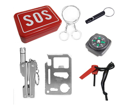 Outdoor SOS box emergency box small box camping multi-purpose tool emergency equipment set