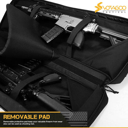 VOTAGOO Double Rifle Case Gun Bag, Safely Long-Barrel Firearm Transportation Cases  Locks, All-Weather Soft Tactical Range Bag For Shotgun Spacious Heavy Duty