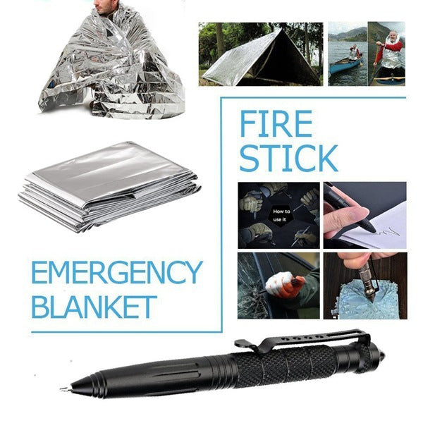 1 Set Of 13-Piece Outdoor Survival Box Tool Set