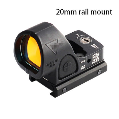 Invisible red dot holographic sight in the iris
