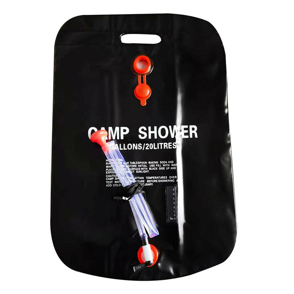 5 Gallon / 20L Camping Shower Portable Compact Solar Sun Heating Bath Bag Outdoor Travel