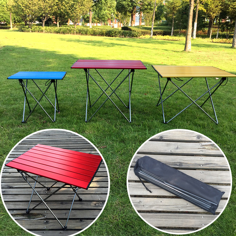 Outdoor, super alloy folding table, barbecue camping portable picnic table, simple trumpet, mini table