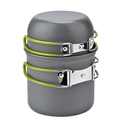 Portable camping cooker stove set