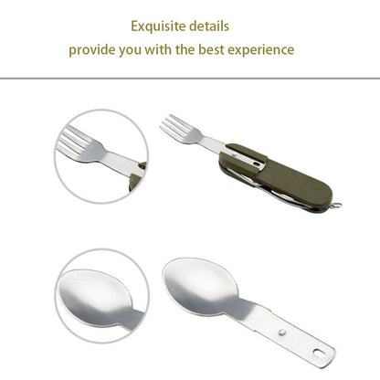 9 In1 Outdoor Combination Tableware Fork Spoon Stainless Steel