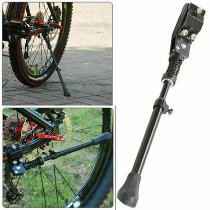 Road Bike Mountain Bicycle Adjustable Metal Bike Side Kickstand Black