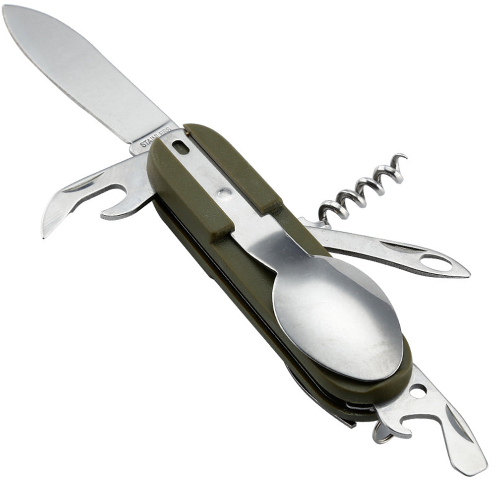 9 In1 Outdoor Combination Tableware Fork Spoon Stainless Steel