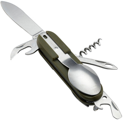 9 In1 Outdoor Combination Tableware Fork Spoon Stainless Steel