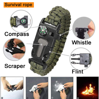 14in1 Outdoor Emergency Survival Gear Kit - Camping Hiking Survival Gear Tools Kit Survival Gear And Equipment, Outdoor Fishing Hunting Camping Accessories