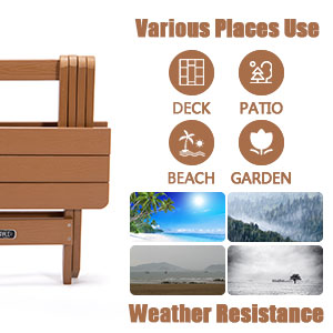 TALE Adirondack Portable Folding Side Table Square All-Weather And Fade-Resistant Plastic Wood Table Perfect For Outdoor Garden, Beach, Camping, Picnics