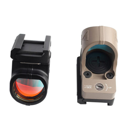 Invisible red dot holographic sight in the iris