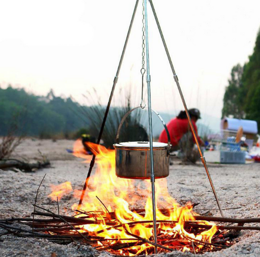 Camping Outdoor Campfire Tripod Hanging Pot Fire Bracket Aluminum Alloy