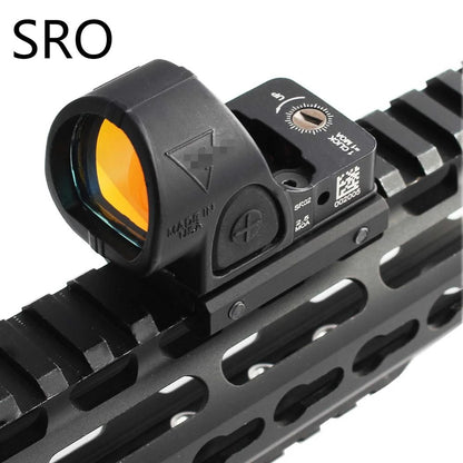 Invisible red dot holographic sight in the iris
