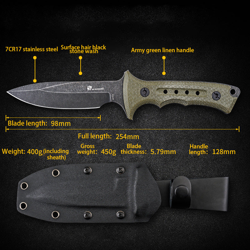 Outdoor Tactical Camping Mountaineering Self-defense Survival Fruit Knife