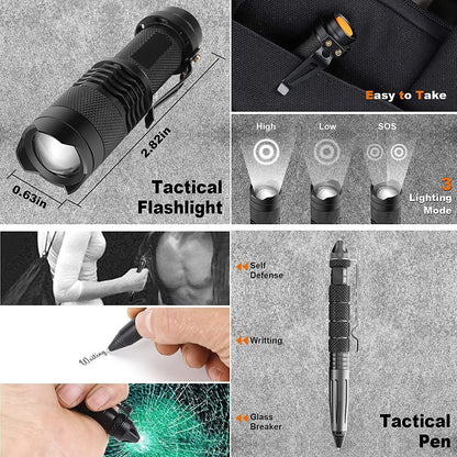 14in1 Outdoor Emergency Survival Gear Kit - Camping Hiking Survival Gear Tools Kit Survival Gear And Equipment, Outdoor Fishing Hunting Camping Accessories