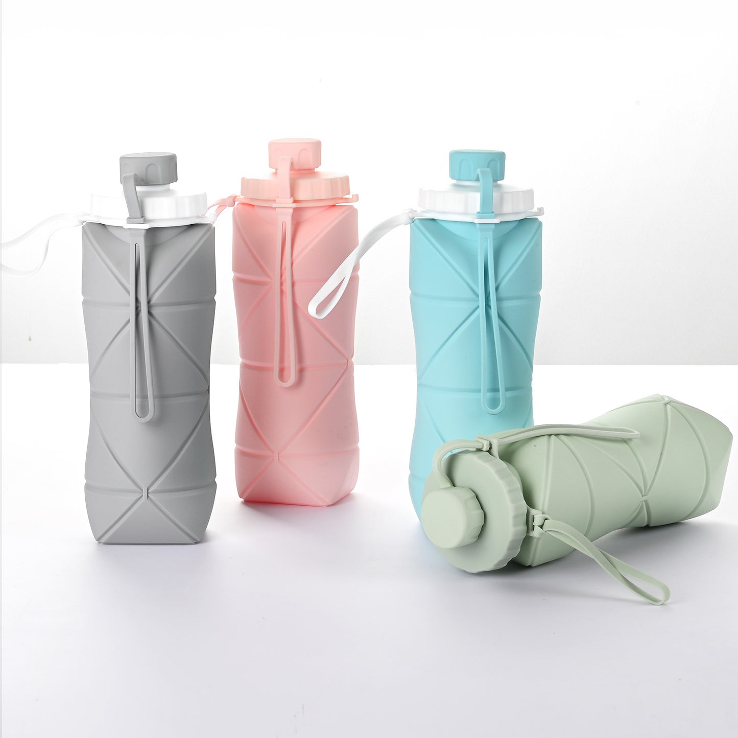 600ml Folding Silicone Water Bottle - Sports, Outdoor, Hiking, Traveling Portable Water Bottle