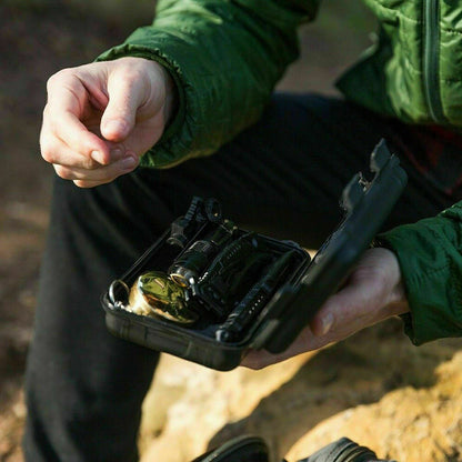14-In-1 Outdoor Emergency Survival Kit - Camping Hiking Tactical Gear Case Set Box