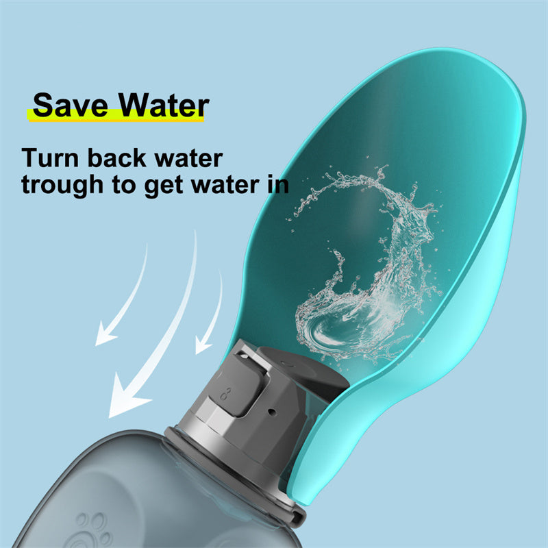 800ml Dogs Water Bottle - Portable High Capacity Leakproof Pet Foldable Drinking Bowl
