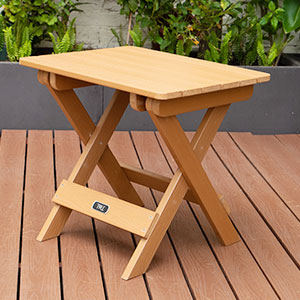 TALE Adirondack Portable Folding Side Table Square All-Weather And Fade-Resistant Plastic Wood Table Perfect For Outdoor Garden, Beach, Camping, Picnics