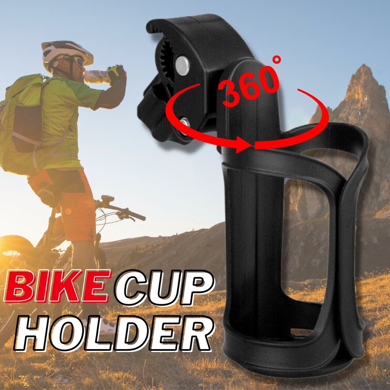 Bike Cup Holder - Cycling Beverage Water Bottle Cage Mount