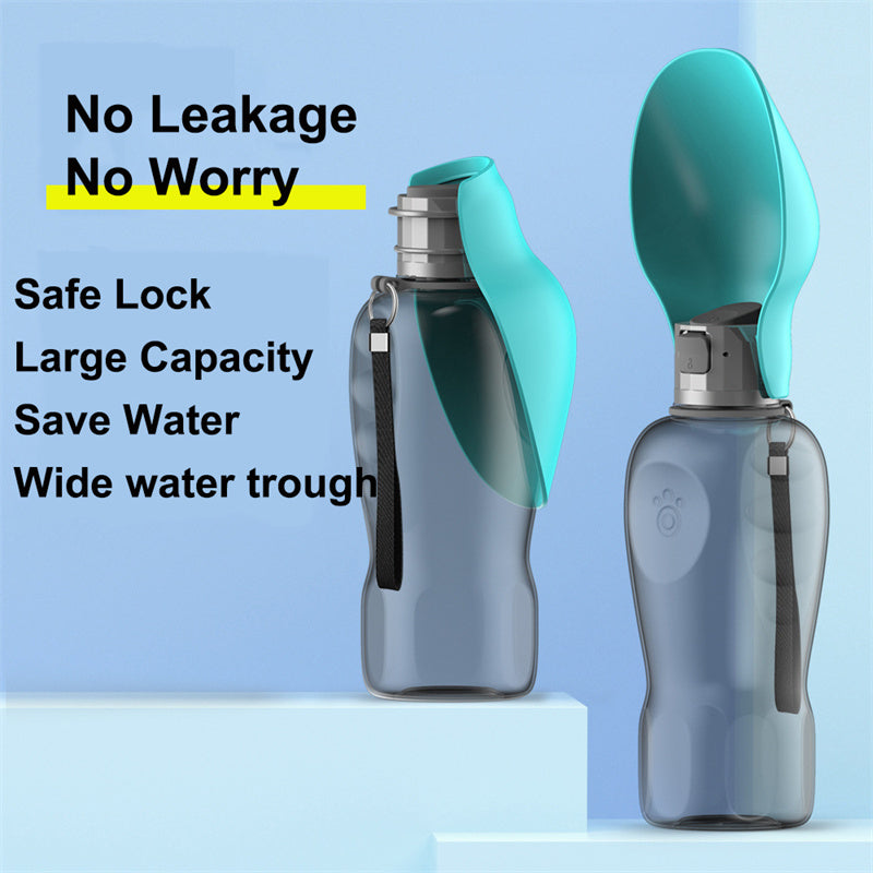 800ml Dogs Water Bottle - Portable High Capacity Leakproof Pet Foldable Drinking Bowl