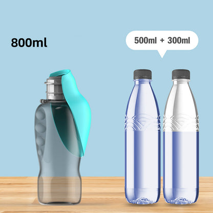 800ml Dogs Water Bottle - Portable High Capacity Leakproof Pet Foldable Drinking Bowl