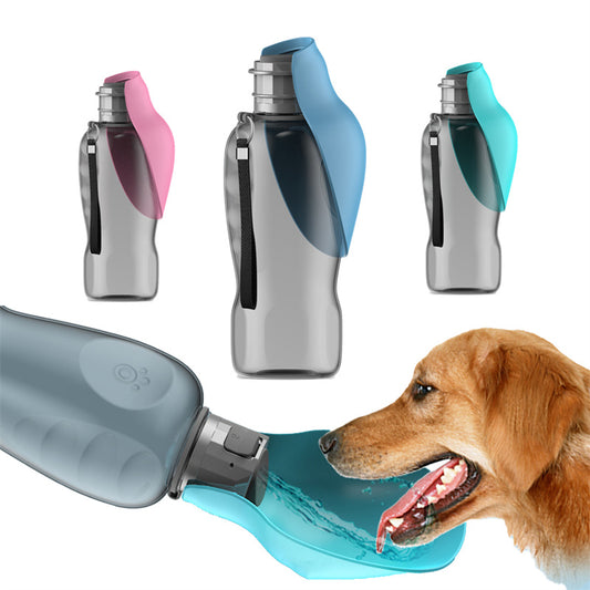 800ml Dogs Water Bottle - Portable High Capacity Leakproof Pet Foldable Drinking Bowl