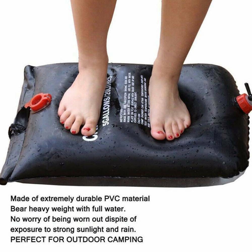 5 Gallon / 20L Camping Shower Portable Compact Solar Sun Heating Bath Bag Outdoor Travel