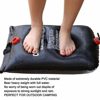 5 Gallon / 20L Camping Shower Portable Compact Solar Sun Heating Bath Bag Outdoor Travel